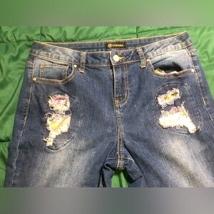 VERSONA Contemporary Sz 29 W 32” I30” Stretch Sequined Ankle Jeans